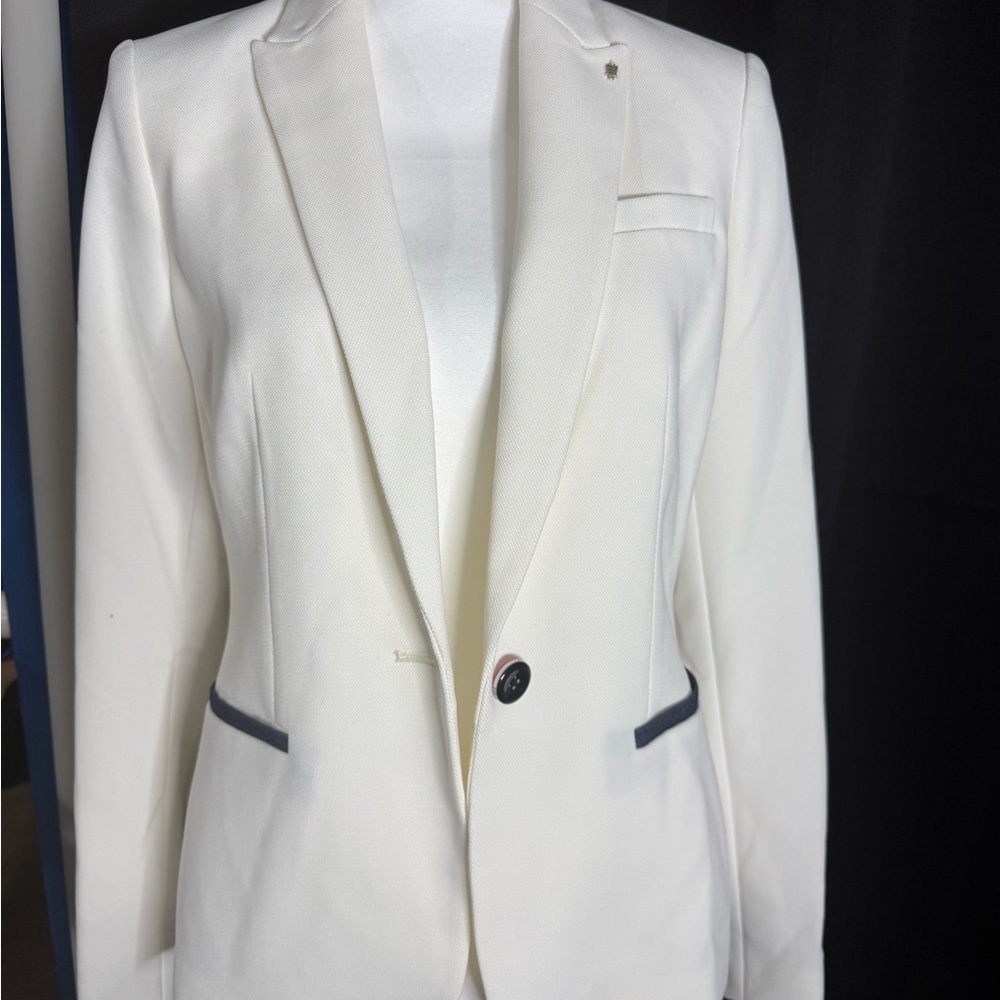Tommy Hilfiger White Blazer with Navy Blue Trim